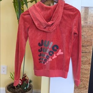 Juicy Couture Salmon-Colored Velour Tracksuit Top